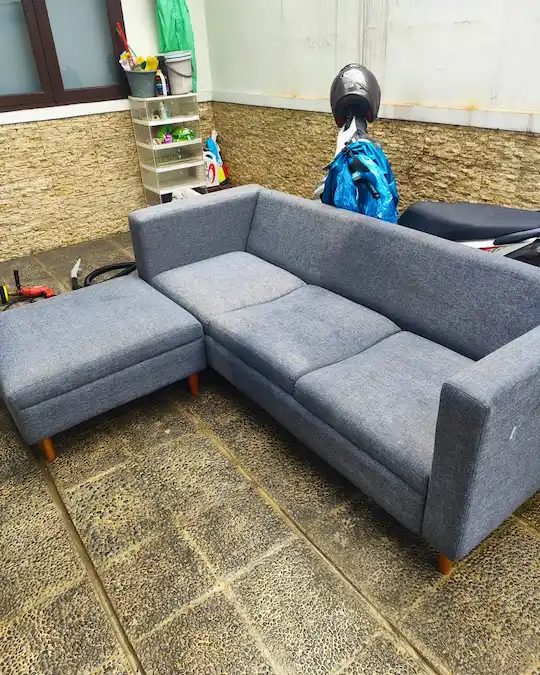 Sofa L setelah dicuci oleh Indeep Cleaning